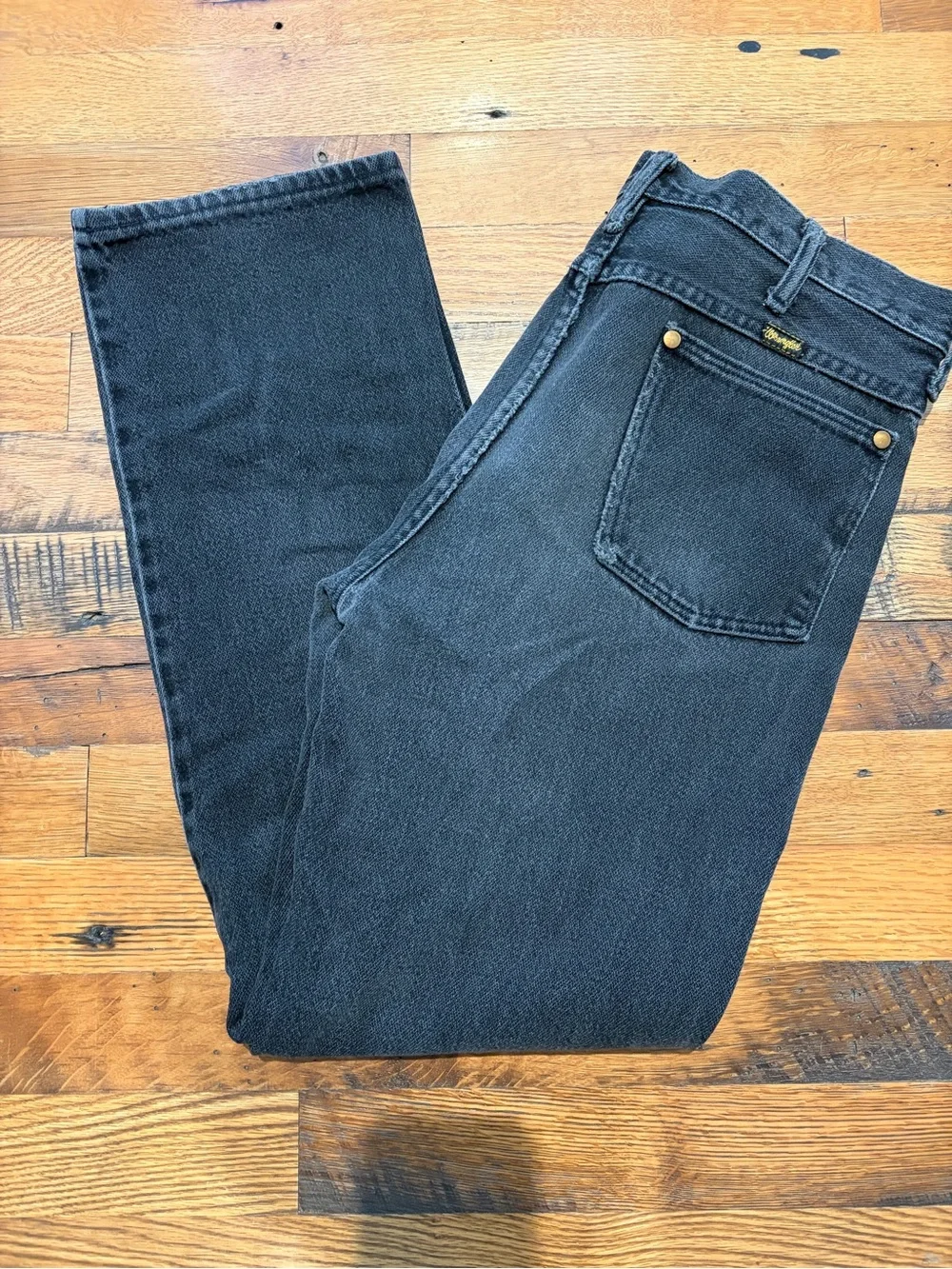 Wrangler Men's Straight Jeans in Black Denim